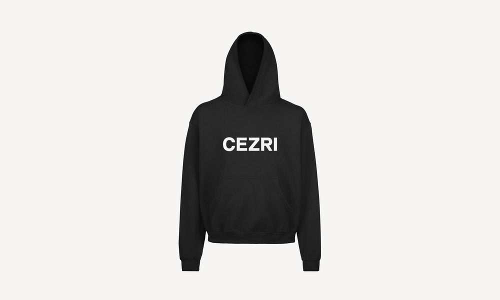 BLACK LARGE LOGO HOODIE