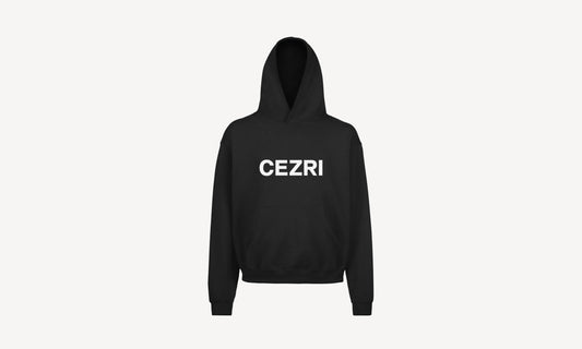 BLACK LARGE LOGO HOODIE