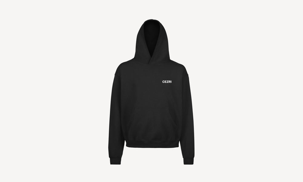 BLACK LEFT LOGO HOODIE
