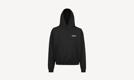 BLACK LEFT LOGO HOODIE