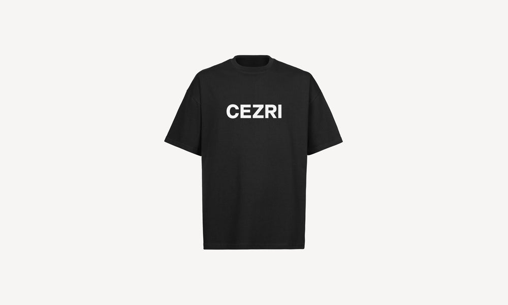 BLACK LARGE FRONT LOGO TEE