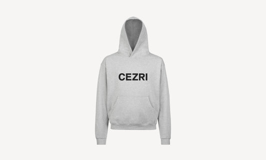 GREY LARGE LOGO HOODIE