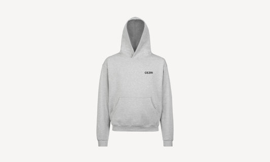GREY LEFT LOGO HOODIE