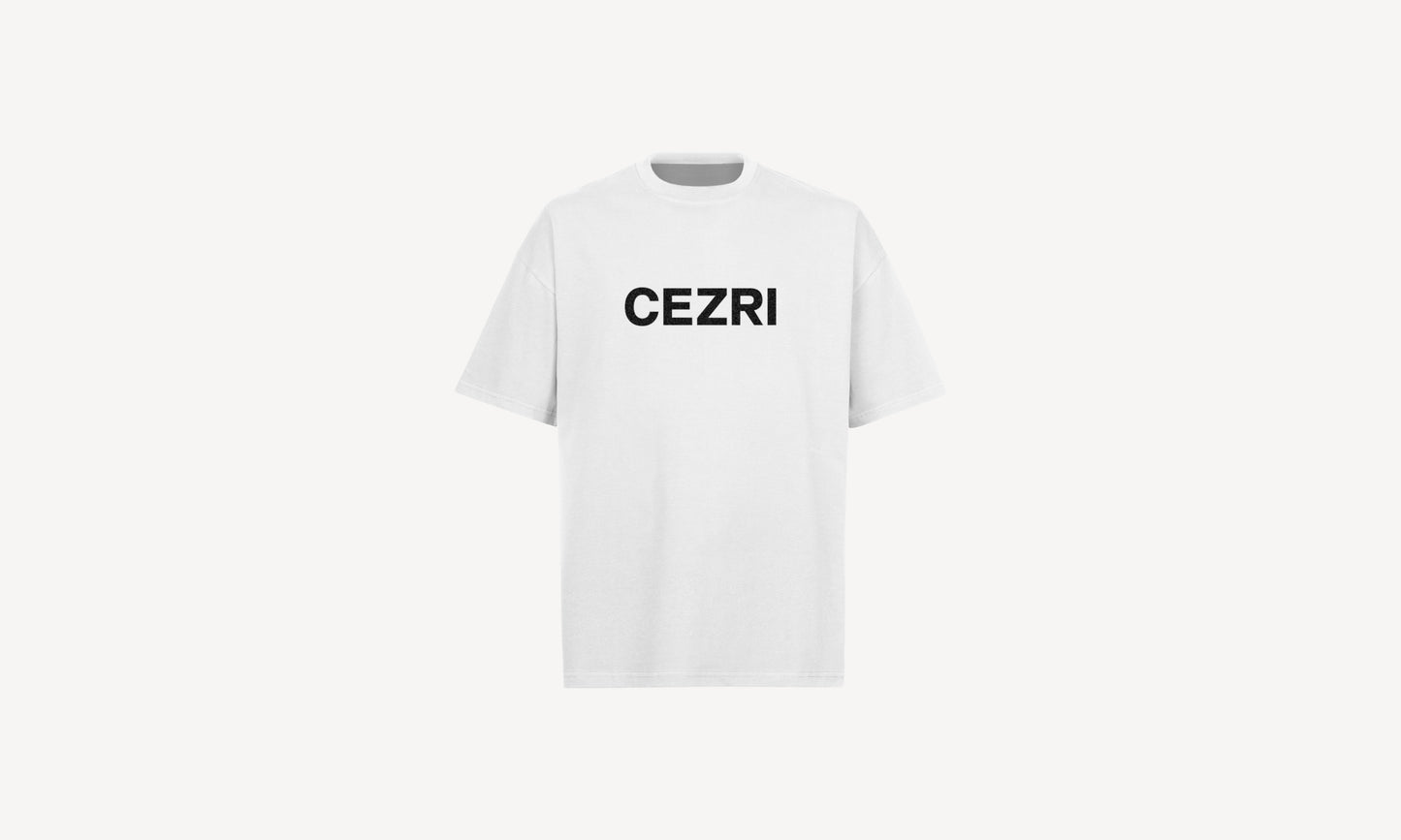 WHITE LARGE FRONT LOGO TEE